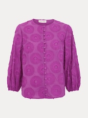Phase Eight Purple Daisy Poplin Blouse - Image 6 of 6
