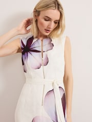 Phase Eight White Nina Linen Dress - Image 4 of 6