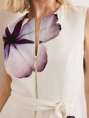 Phase Eight White Nina Linen Dress - Image 5 of 6
