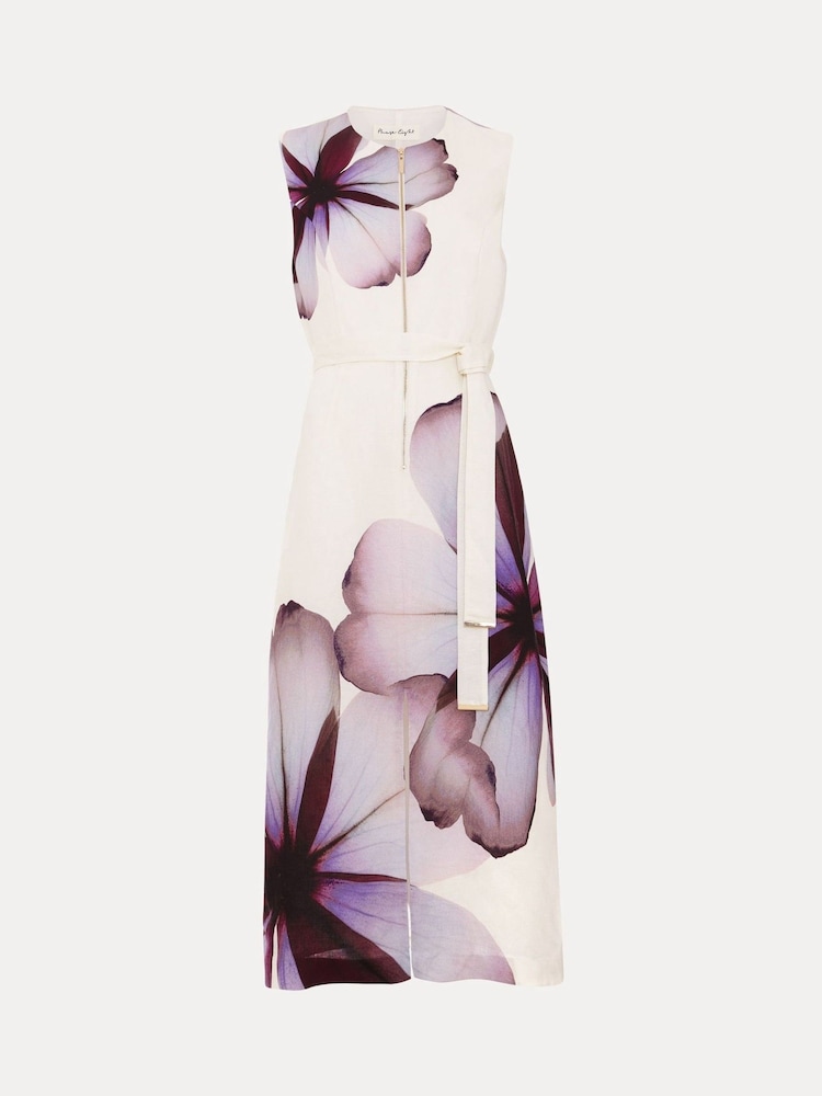 Phase Eight White Nina Linen Dress - Image 6 of 6