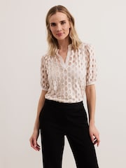 Phase Eight Nude Cleo Burnout Top - Image 1 of 7
