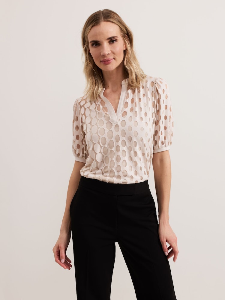 Phase Eight Nude Cleo Burnout Top - Image 1 of 7