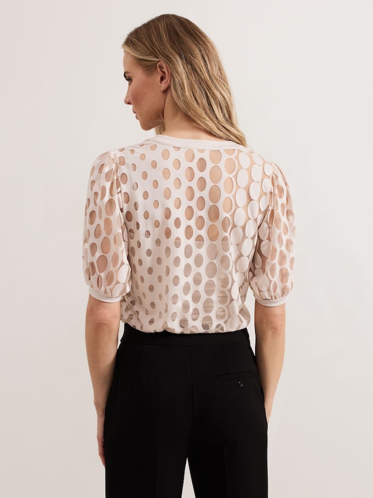 Phase Eight Nude Cleo Burnout Top - Image 2 of 7