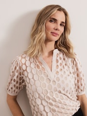 Phase Eight Nude Cleo Burnout Top - Image 5 of 7