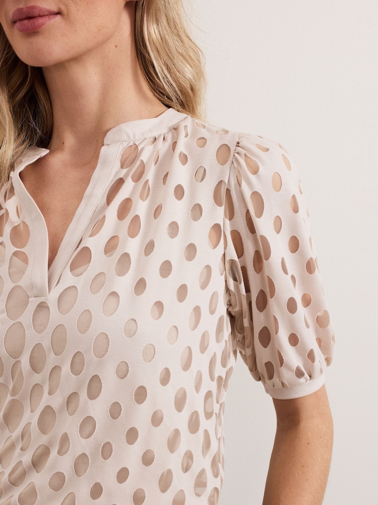 Phase Eight Nude Cleo Burnout Top - Image 6 of 7
