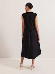 Phase Eight Black Jenny Mix Woven Dress - Image 3 of 8
