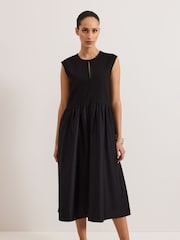 Phase Eight Black Jenny Mix Woven Dress - Image 4 of 8