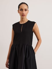 Phase Eight Black Jenny Mix Woven Dress - Image 5 of 8