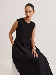 Phase Eight Black Jenny Mix Woven Dress - Image 7 of 8