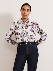 Phase Eight White/Multi Petite Maddelena 100% Cotton Shirt - Image 1 of 7