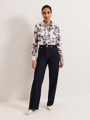 Phase Eight White/Multi Petite Maddelena 100% Cotton Shirt - Image 3 of 7