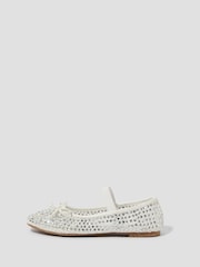 Monsoon Adia Diamante Mesh Ballet Matalakantaiset kengät - Kuva 3 / 4
