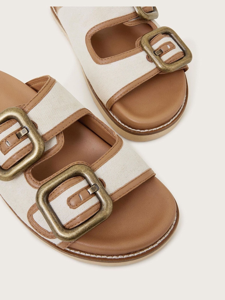 Monsoon Brown Wendy Double Strap Buckle Sandals - Image 3 of 3