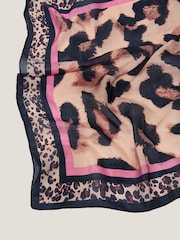 Monsoon Brown Delilah Leopard Print Silk Scarf - Image 2 of 2