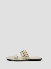 Monsoon Cream Macy Diamante Strap Slide Sandals - Image 1 of 3