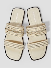 Monsoon Cream Macy Diamante Strap Slide Sandals - Image 2 of 3