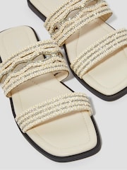 Monsoon Cream Macy Diamante Strap Slide Sandals - Image 3 of 3