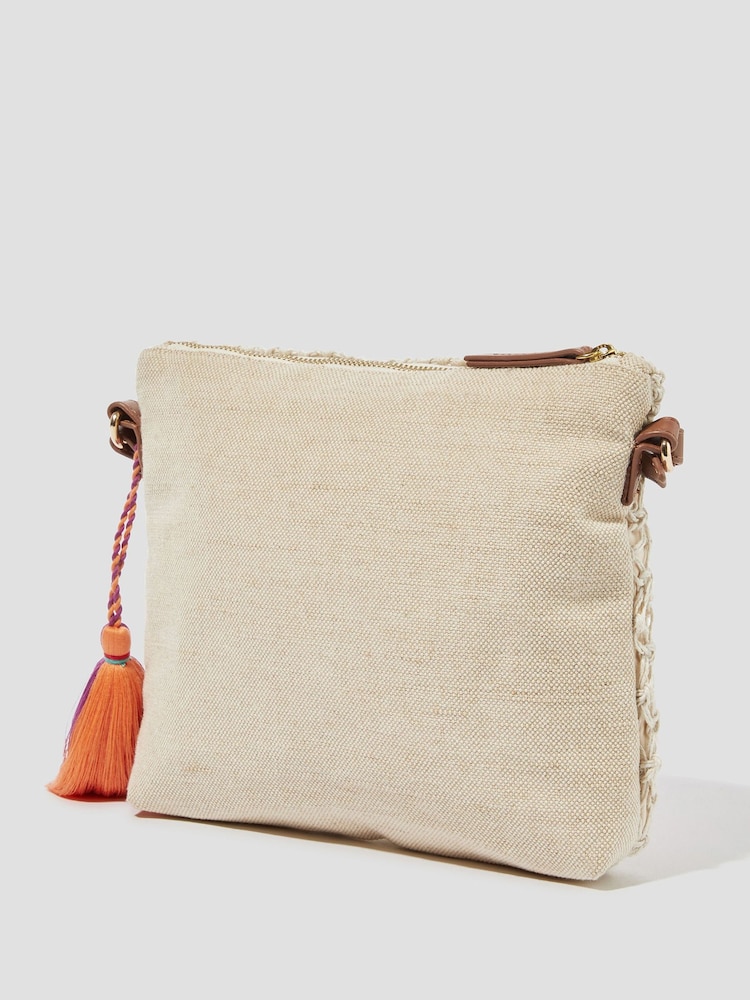 Monsoon Cream Zoe Embroidered Crochet Cross-Body Bag - Image 2 of 4