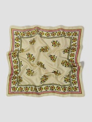 Monsoon Cream Louisa Floral Silk Square Scarf - Image 1 of 2