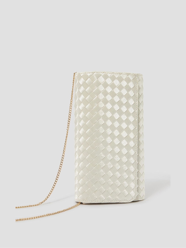Monsoon Natural Becky Woven Bridal Clutch Bag - Image 2 of 5