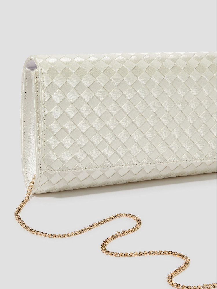 Monsoon Natural Becky Woven Bridal Clutch Bag - Image 5 of 5