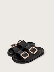 Monsoon Black Wendy Double Strap Buckle Sandals - Image 2 of 3