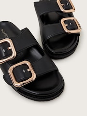 Monsoon Black Wendy Double Strap Buckle Sandals - Image 3 of 3