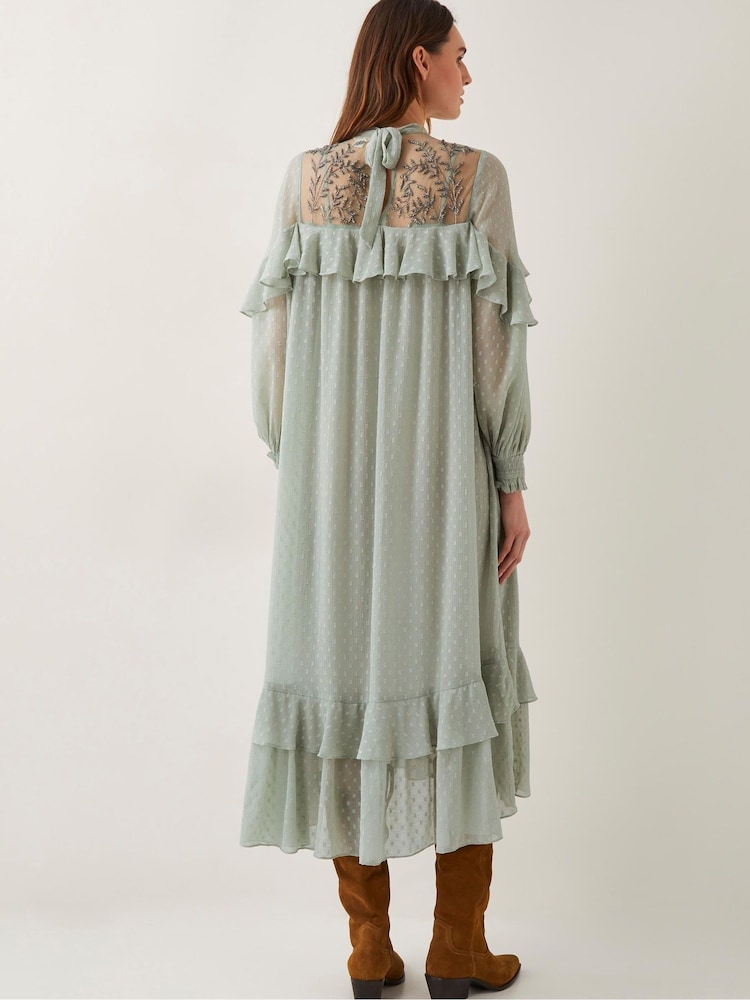 Rochie maxi cu volane și buline polka Monsoon Debbie - Imaginea 2 din 5