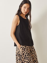 Monsoon Black Lucy Button Tank Top - Image 3 of 5