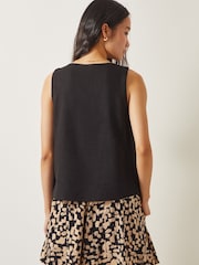 Monsoon Black Lucy Button Tank Top - Image 4 of 5