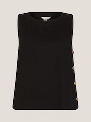 Monsoon Black Lucy Button Tank Top - Image 5 of 5