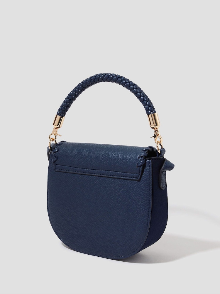Monsoon Blue Petra Woven Satchel Cross-Body Bag - Image 3 of 5