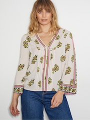 Monsoon Cream Louisa V-Neck Floral Print Blouse - Image 2 of 6