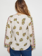 Monsoon Cream Louisa V-Neck Floral Print Blouse - Image 3 of 6