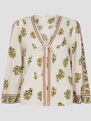 Monsoon Cream Louisa V-Neck Floral Print Blouse - Image 6 of 6