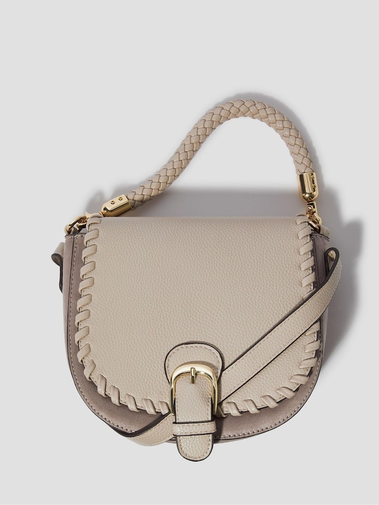 Monsoon Grey Petra Woven Satchel Cross-Body Bag - Image 1 of 3