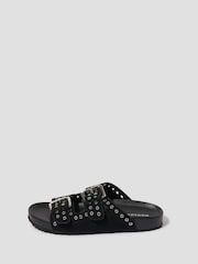 Monsoon Black Elena Stud Buckle Sandals - Image 1 of 3