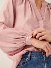 Monsoon Pink Aya Long Sleeve Satin Blouse - Image 4 of 5