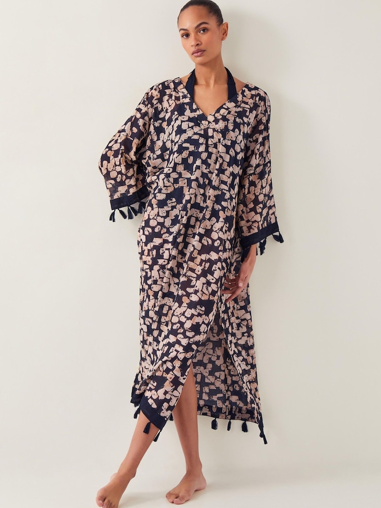 Monsoon Alwena Block Print Kaftan Dress - Imagen 1 de 5 Monsoon Alwena Block Print Kaftan Dress - Imagen 1 de 5