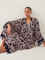 Monsoon Brown Alwena Block Print Kaftan Dress - Image 4 of 5
