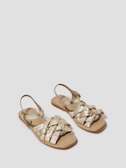 Monsoon Gold Pip Woven Leather Sandals - Image 2 of 3