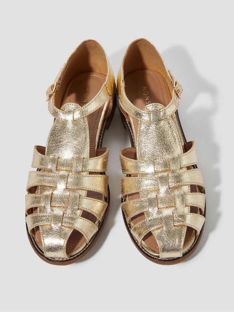 Monsoon Gold Brady Leather Fisherman Sandals - Image 1 of 3