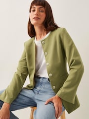 Monsoon Green Adeline Shoulder Pad Suit Jacket - Image 1 of 5