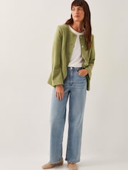 Monsoon Green Adeline Shoulder Pad Suit Jacket - Image 4 of 5
