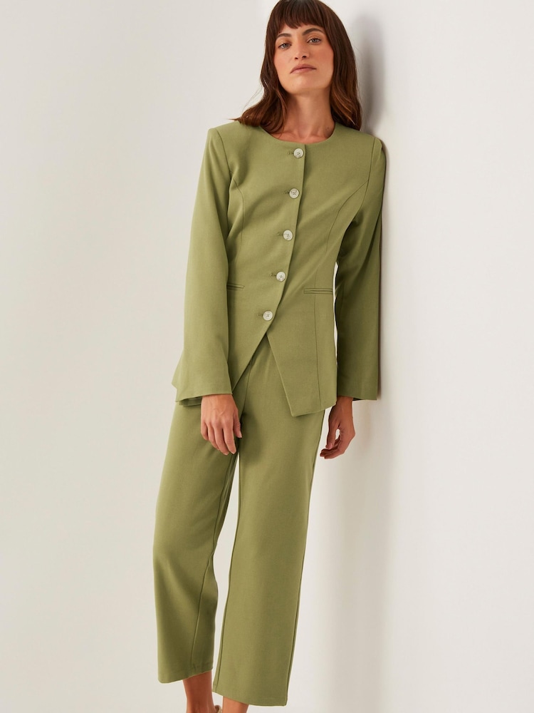 Monsoon Green Adeline Shoulder Pad Suit Jacket - Image 5 of 5