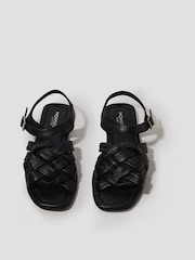 Monsoon Black Pip Woven Leather Sandals - Image 1 of 3