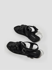 Monsoon Black Pip Woven Leather Sandals - Image 2 of 3