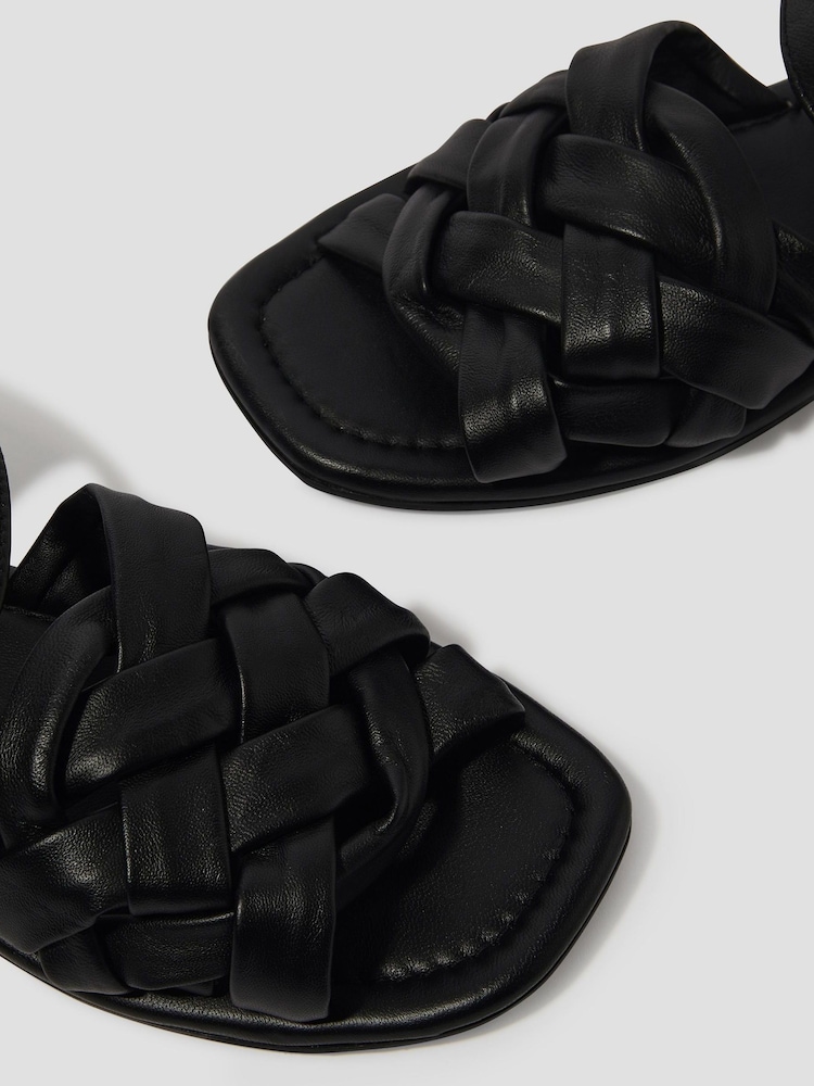 Monsoon Black Pip Woven Leather Sandals - Image 3 of 3