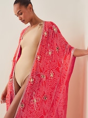Monsoon Orange Abby Bandhani Sequin Beach Cover-Up - Image 2 of 4