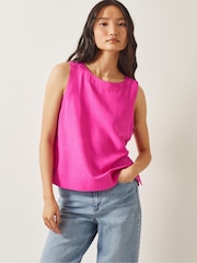Monsoon Pink Lucy Button Tank Top - Image 2 of 4